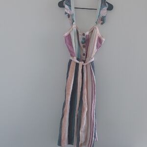 J. Crew Multicolor Striped Midi Dress